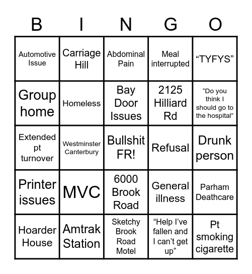 LVRS Bingo! Bingo Card