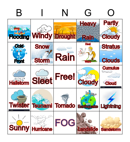 Today's Forecast Is..... Bingo Card