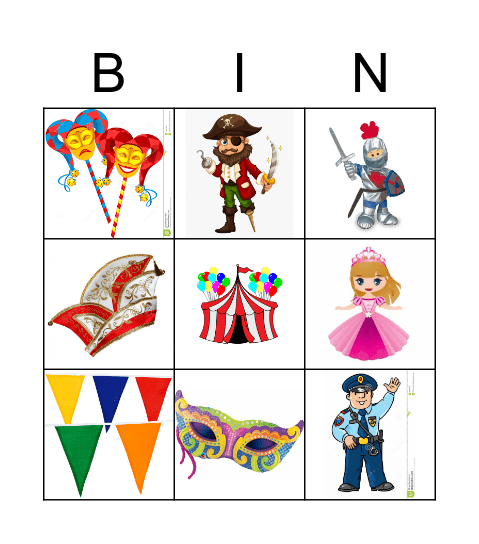 Carnaval Bingo Card