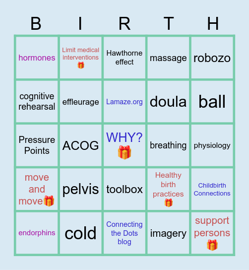 Evidence Based Bingo Card