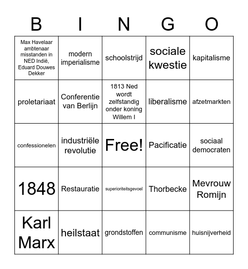 Burgers en stoommachines Bingo Card