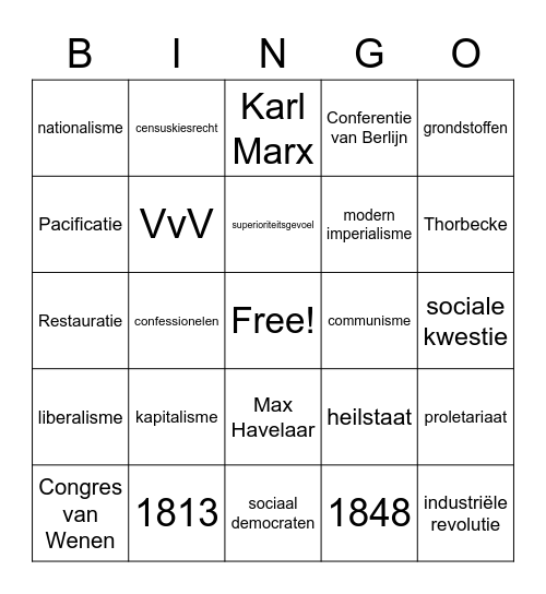 Burgers en stoommachines Bingo Card