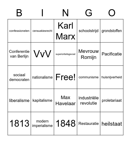 Burgers en stoommachines Bingo Card