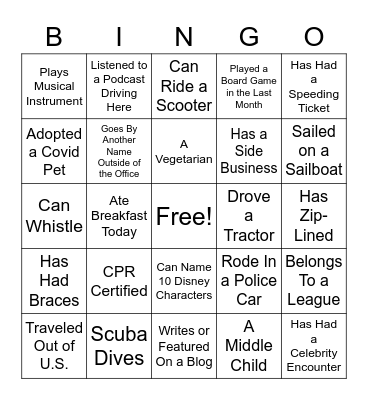 Get To Know Life Leadership Bingo Card