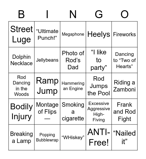 Hot Rod - Round 1 Bingo Card