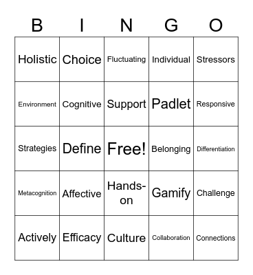 Student Engagement Bingo Card