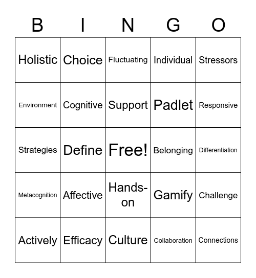 Student Engagement Bingo Card