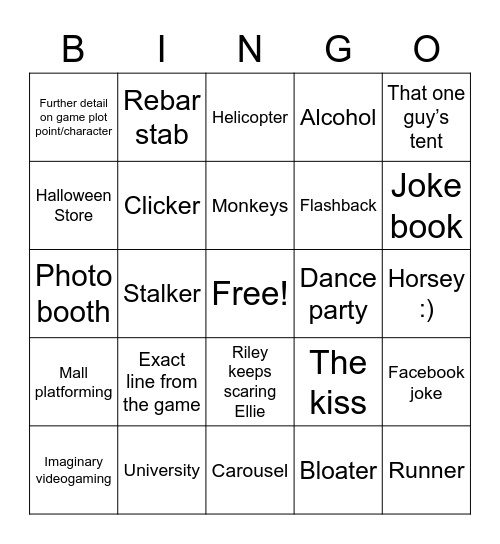 TLOU E8 Bingo Card