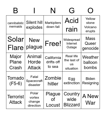 APOCALYPSE Bingo Card