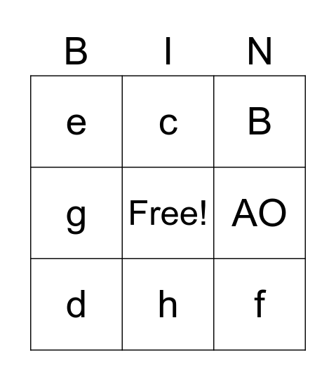 Testing Bingo Card