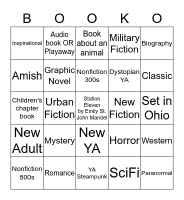 Book Bingo Card