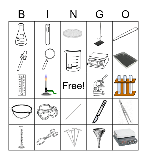 Science Equipment Bingo Card