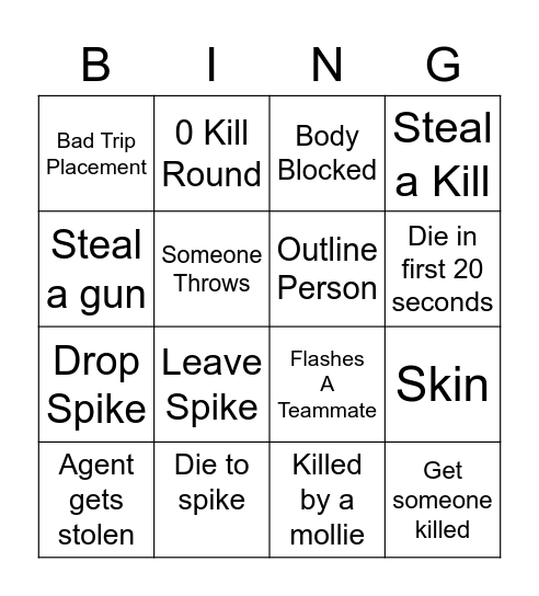 Cypher Bingo Card