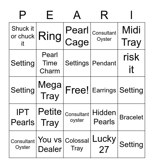 Shucking With The Jones Bingo Card