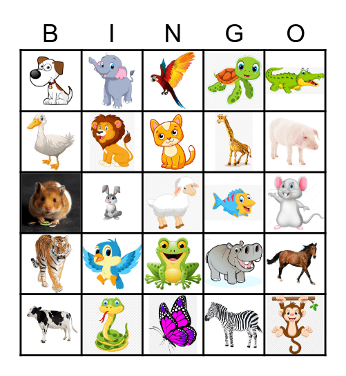 Animals Bingo Card