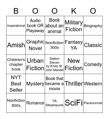 Book Bingo Card