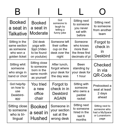 Billogram Desk Bingo Card