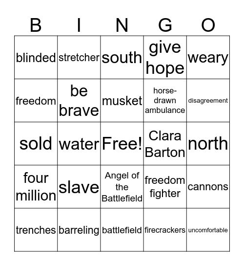 Civil War on Sunday Ch. 4-6 Bingo Card