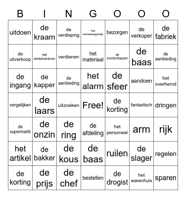Zebra 2 thema 10 Bingo Card