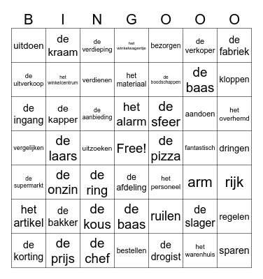 Zebra 2 thema 10 Bingo Card