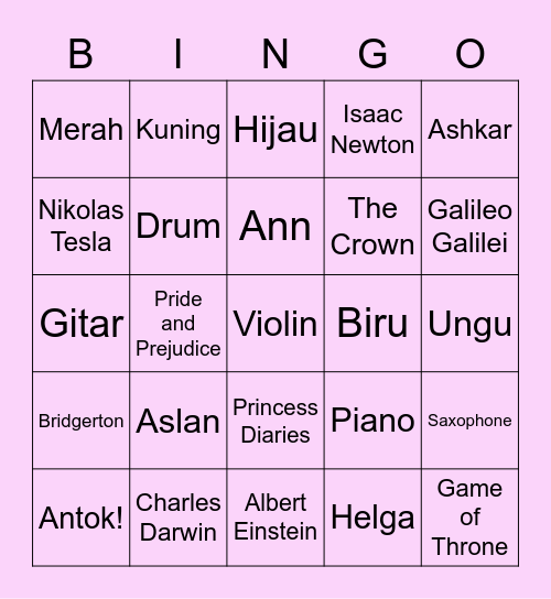 katherine’s! Bingo Card