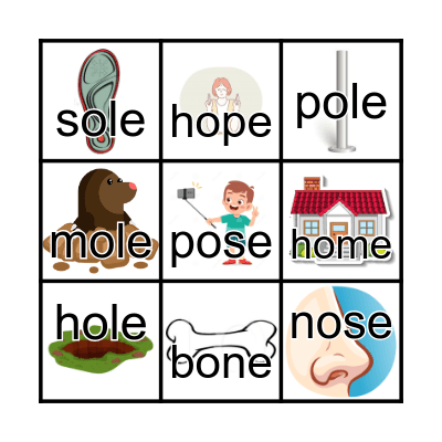 Phonics 3 unit 5 Bingo Card