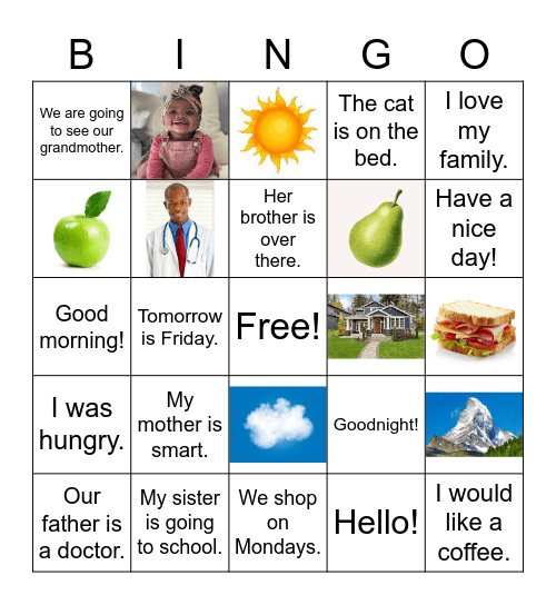 Family Day! Bingo Card