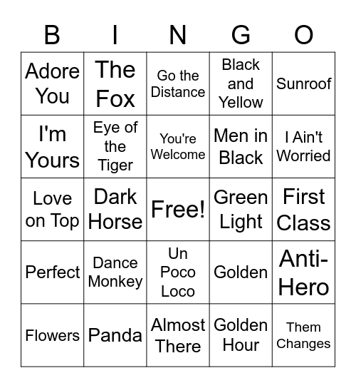 February Bingo Card