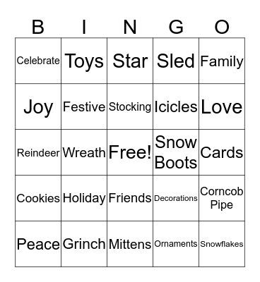 Holiday Bingo Card