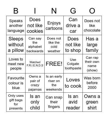 English Home Language Bingo Card