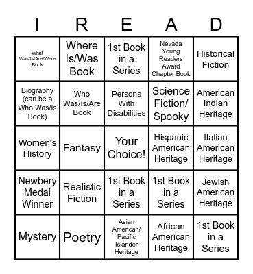 Brown Bears LOVE A Book Challenge Bingo Card