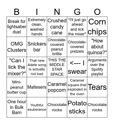 Surprise Cookies Bingo Card