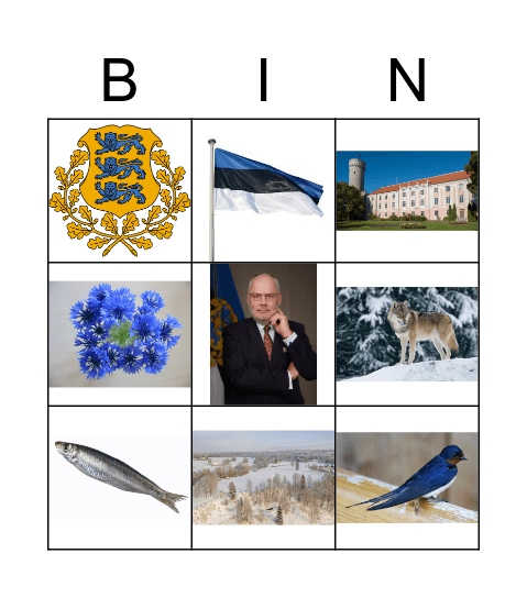 Eesti Vabariik Bingo Card