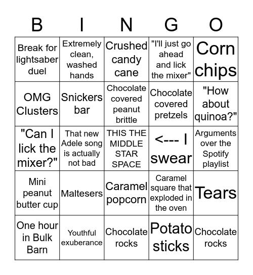 Surprise Cookies Bingo Card