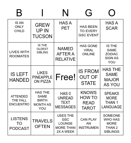 LATINX STUDENT SOCIAL Bingo Card