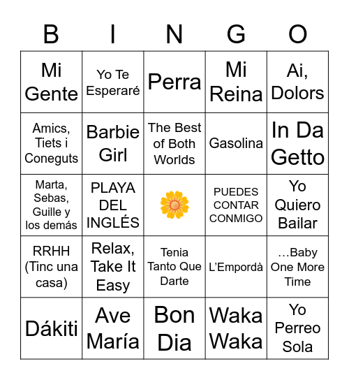 BioBingo Musical Bingo Card