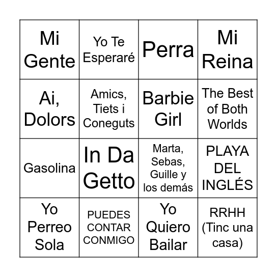 BioBingo Musical Bingo Card
