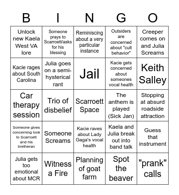 Roadtrip 2023!!! Bingo Card