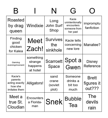 Florida 2023!!! Bingo Card