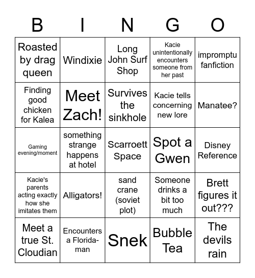 Florida 2023!!! Bingo Card