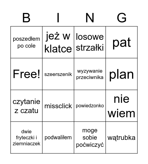 brucowe bingo Card