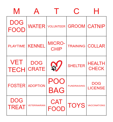 ANGELS FOR ANIMALS IT'S A Bingo Card