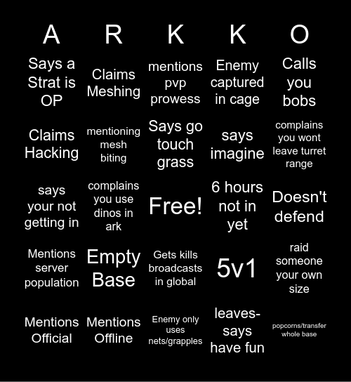 Arkko Bingo Card