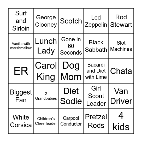 Terri’s After Kids Bingo Card