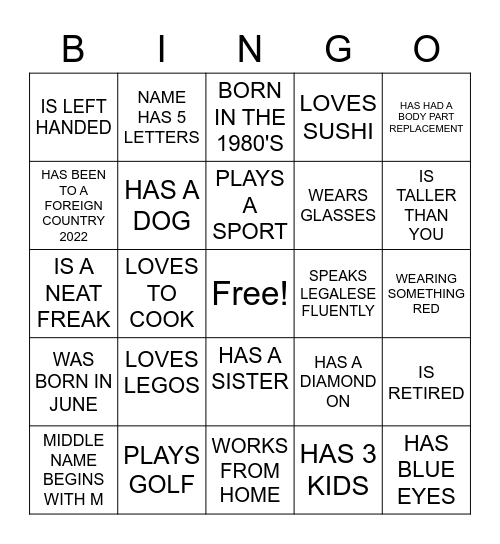 MISENKO FAMILY BINGO Card