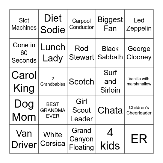 Terri’s After Kids Bingo Card