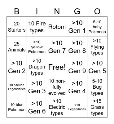 Top 30 Bingo Card