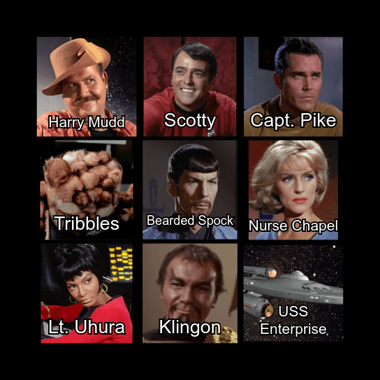 *Star Trek Bingo* Bingo Card