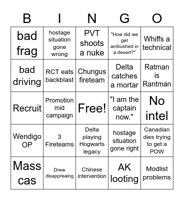 1-1 Africa Campaign Bingo Card