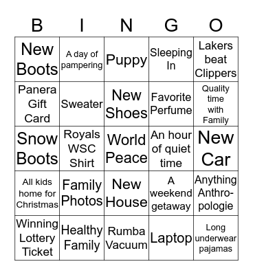 Holiday Party Bingo!  Bingo Card